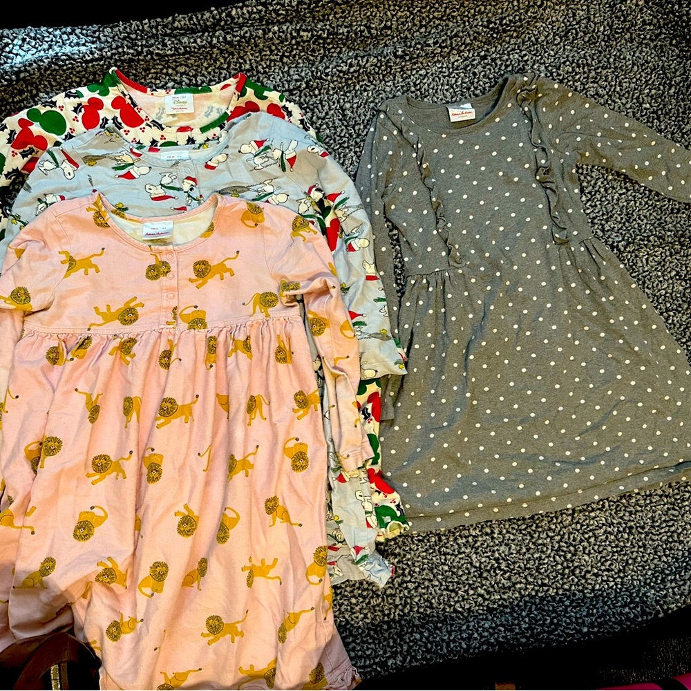 Girls size 8 Hanna Andersson Winter Dress and Nightgown Bundle!